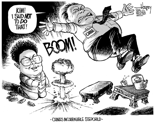 Editorial Cartoon by David Horsey, Seattle Post-Intelligencer on Fallout Over Nuke Test