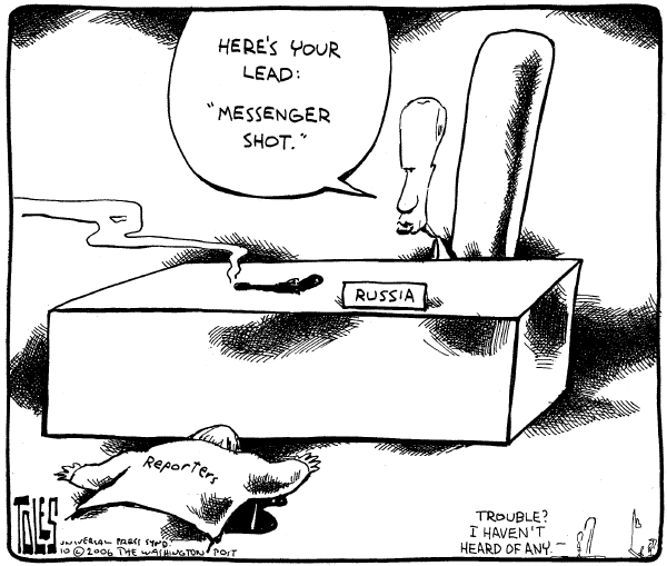 Editorial Cartoon by Tom Toles, Washington Post on Putin Tightens Homeland Security
