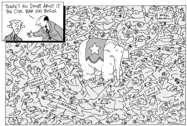 Editorial Cartoon by Tony Auth, Philadelphia Inquirer on Staying the Course