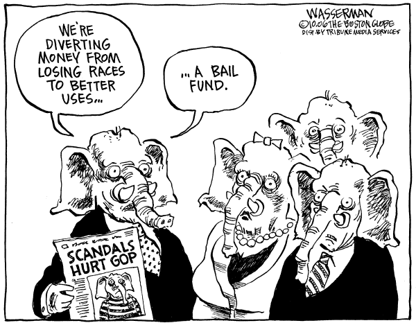 Editorial Cartoon by Dan Wasserman, Boston Globe on Dangerous World Needs GOP, Republicans Say