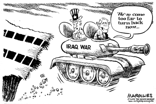 Editorial Cartoon by Jimmy Margulies, The Record, New Jersey on Shock and Awe