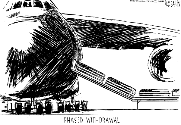 Editorial Cartoon by Rex Babin, Sacramento Bee on Shock and Awe