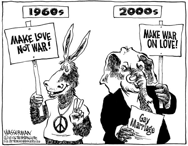 Editorial Cartoon by Dan Wasserman, Boston Globe on Jersey Gay Ruling Still Unclear