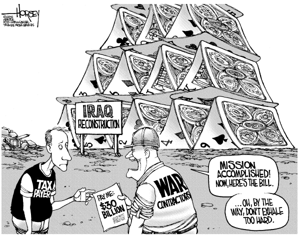 Editorial Cartoon by David Horsey, Seattle Post-Intelligencer on US Winning in Iraq, Bush Says