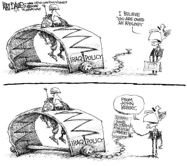 Editorial Cartoon by Matt Davies, Journal News on Choas Rages in Iraq