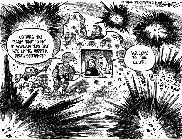 Editorial Cartoon by Kevin Siers, Charlotte Observer on Choas Rages in Iraq
