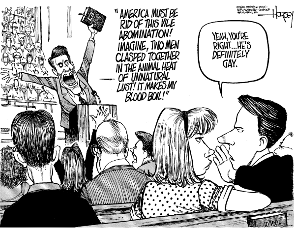 Editorial Cartoon by David Horsey, Seattle Post-Intelligencer on In Other News