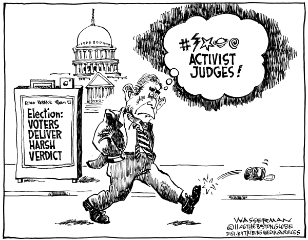 Editorial Cartoon by Dan Wasserman, Boston Globe on Democrats Take Control