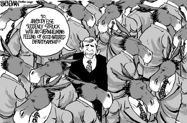 Editorial Cartoon by Drew Sheneman, Newark Star Ledger on Democrats Take Control