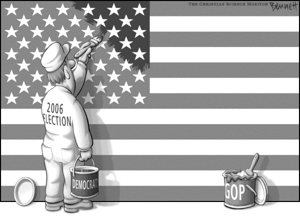 Editorial Cartoon by Clay Bennett, Christian Science Monitor on Voters Spoke In No Uncertain Terms