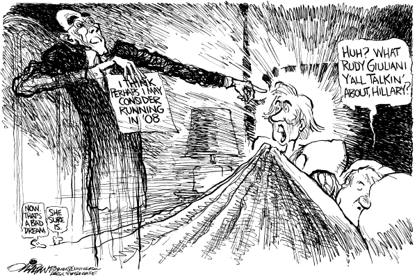 Editorial Cartoon by Pat Oliphant, Universal Press Syndicate on In Other News