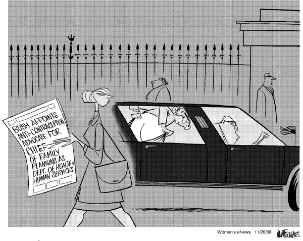 Editorial Cartoon by Ann Telnaes, CWS/CartoonArts Intl. on New Family Planning Chief Named