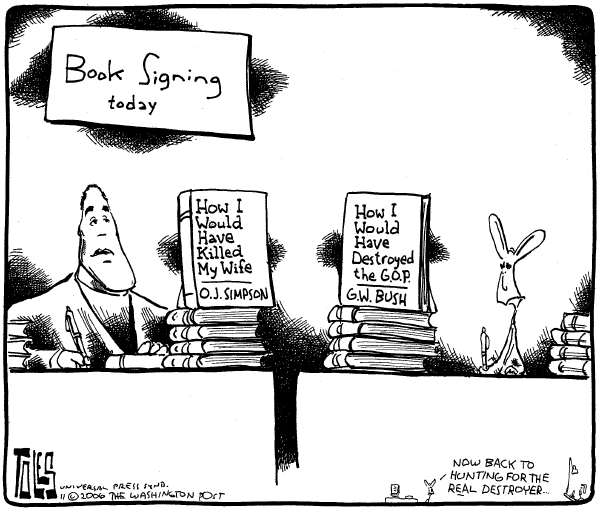 Editorial Cartoon by Tom Toles, Washington Post on Fox and OJ Almost Do It