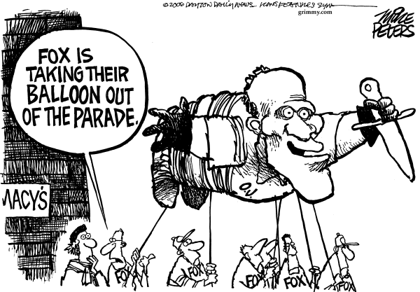 Editorial Cartoon by Mike Peters, Dayton Daily News on Fox and OJ Almost Do It