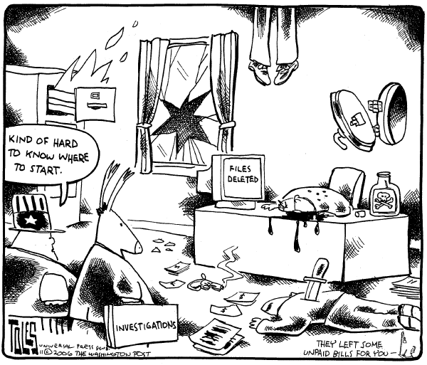 Editorial Cartoon by Tom Toles, Washington Post on GOP Prepares to Transfer Power