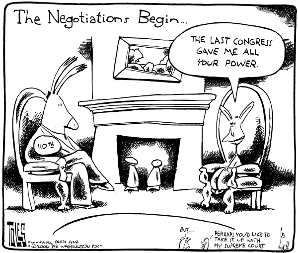 Editorial Cartoon by Tom Toles, Washington Post on Democrats Prepare to Seize Power