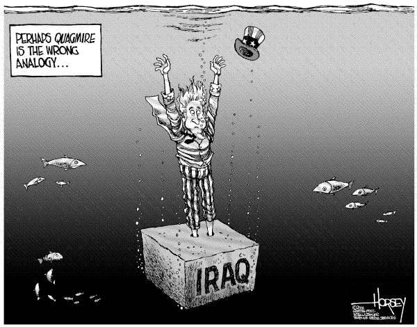 Editorial Cartoon by David Horsey, Seattle Post-Intelligencer on US in Iraq Longer Than in WWII