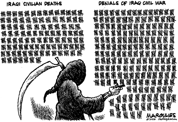 Editorial Cartoon by Jimmy Margulies, The Record, New Jersey on US in Iraq Longer Than in WWII