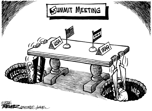 Editorial Cartoon by John Trevor, Albuquerque Journal on US in Iraq Longer Than in WWII