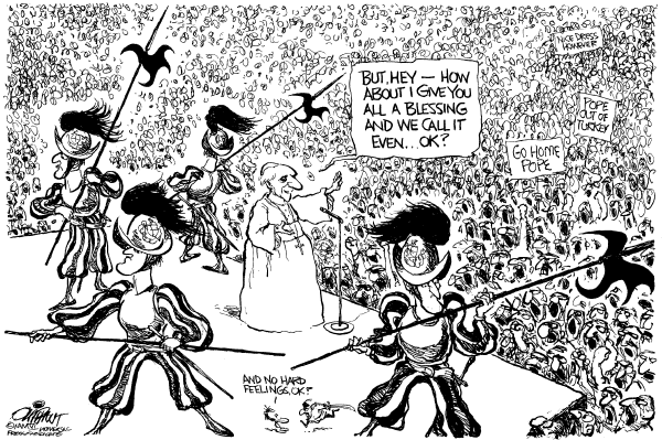 Editorial Cartoon by Pat Oliphant, Universal Press Syndicate on In Other News