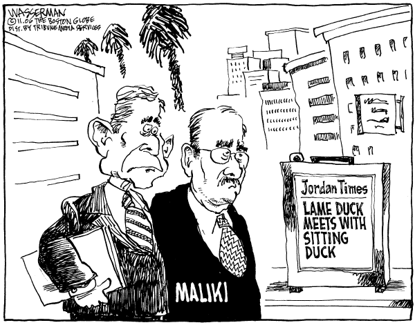 Editorial Cartoon by Dan Wasserman, Boston Globe on Iraq Braces for Next Phase