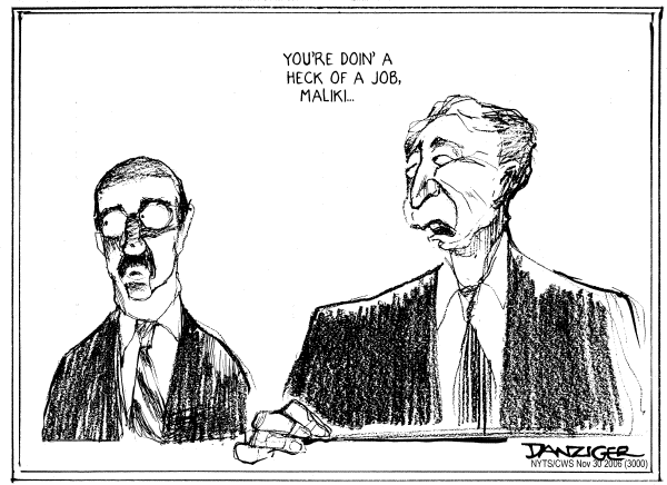 Editorial Cartoon by Jeff Danziger, CWS/CartoonArts Intl. on Iraq Braces for Next Phase