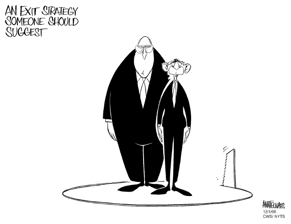 Editorial Cartoon by Ann Telnaes, CWS/CartoonArts Intl. on Iraq Braces for Next Phase