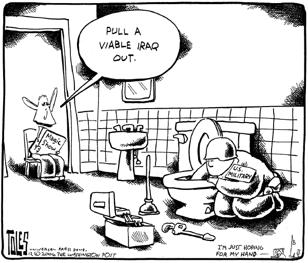 Editorial Cartoon by Tom Toles, Washington Post on Iraq Braces for Next Phase