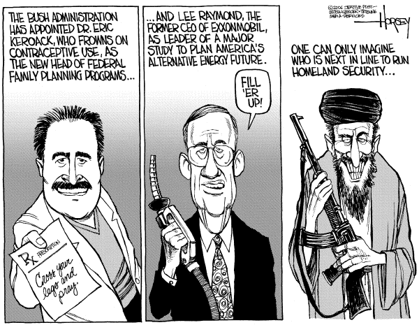 Editorial Cartoon by David Horsey, Seattle Post-Intelligencer on In Other News