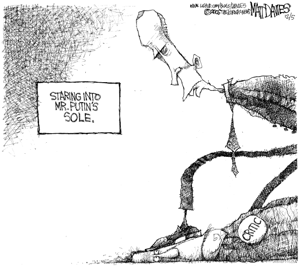 Editorial Cartoon by Matt Davies, Journal News on Russia Critic Assassinated