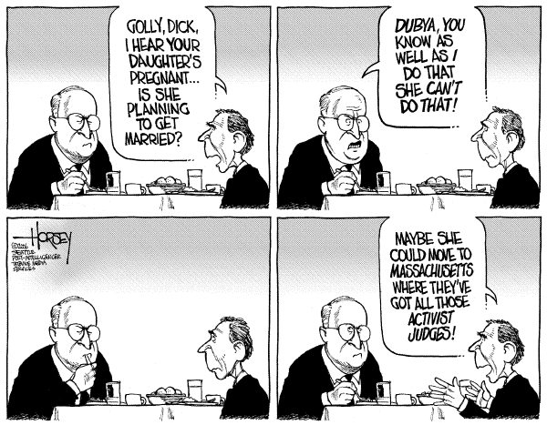 Editorial Cartoon by David Horsey, Seattle Post-Intelligencer on Cheney's Daughter Pregnant