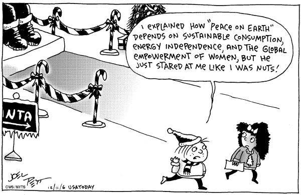 Editorial Cartoon by Joel Pett, Lexington Herald-Leader, CWS/CartoonArts Intl. on Holiday Spirit Sweeps US