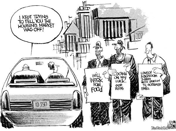 Editorial Cartoon by Don Wright, Palm Beach Post on Economy Setting Records