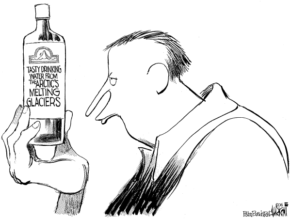 Editorial Cartoon by Don Wright, Palm Beach Post on Water Discovered on Mars