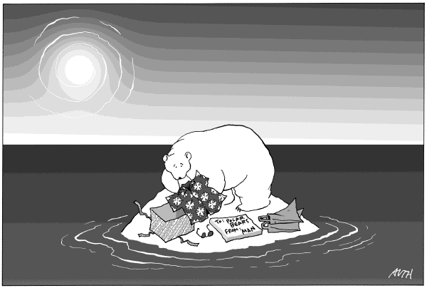 Editorial Cartoon by Tony Auth, Philadelphia Inquirer on Wet Weather Expected