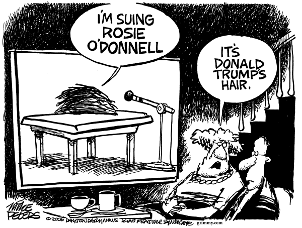 Editorial Cartoon by Mike Peters, Dayton Daily News on Trump Lets Beauty Keep Crown