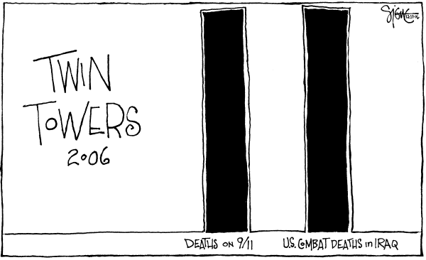 Editorial Cartoon by Signe Wilkinson, Philadelphia Daily News on US Mission Remains Clear