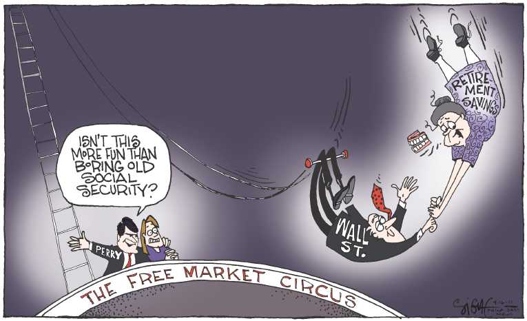 Political/Editorial Cartoon by Signe Wilkinson, Philadelphia Daily News on Class Warfare Declared