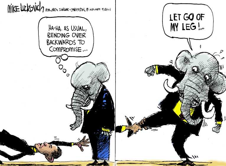 Political/Editorial Cartoon by Mike Luckovich, Atlanta Journal-Constitution on Class Warfare Declared