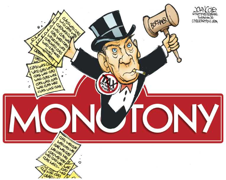 Political/Editorial Cartoon by John Cole, The Times, Scranton, PA on Class Warfare Declared