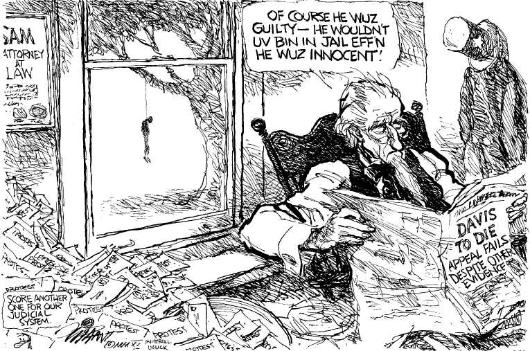 Political/Editorial Cartoon by Pat Oliphant, Universal Press Syndicate on Murder Planned in Georgia