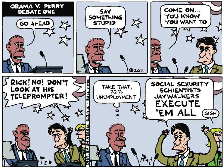 Political/Editorial Cartoon by Ted Rall on GOP Presidential Race Tightens