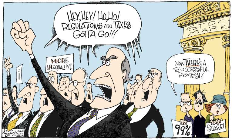 Political/Editorial Cartoon by Signe Wilkinson, Philadelphia Daily News on Protests Sweep Across Nation