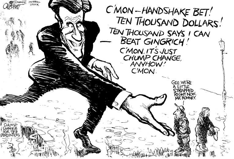 Political/Editorial Cartoon by Pat Oliphant, Universal Press Syndicate on New Front Runner Emerges