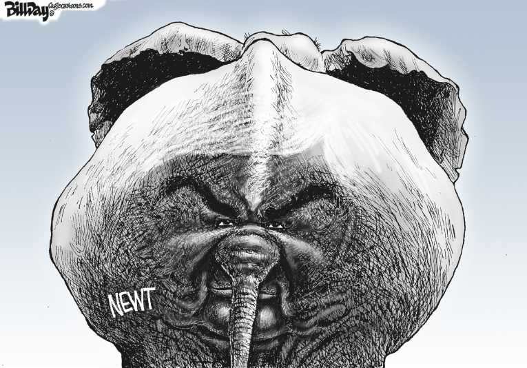 Political/Editorial Cartoon by Bill Day, Cagle Cartoons on GOP Race Remains Volatile