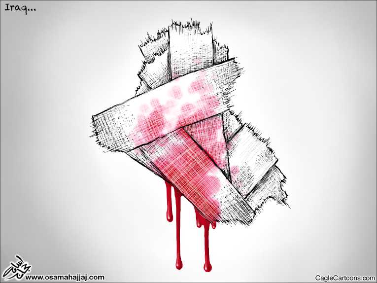 Political/Editorial Cartoon by Emad Hajjaj, Al Ghad, Amman, Jordan on US Troops Exit Iraq