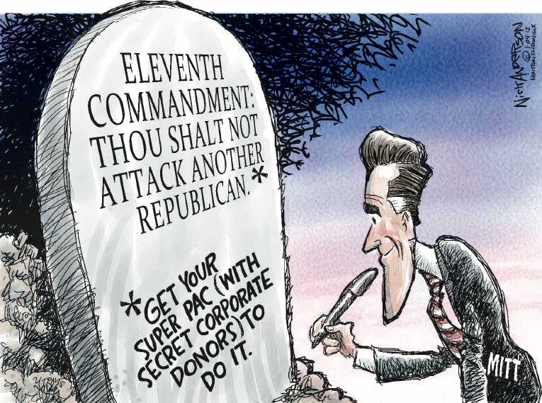Political/Editorial Cartoon by Nick Anderson, Houston Chronicle on PACs Playing Key Role in Campaigns