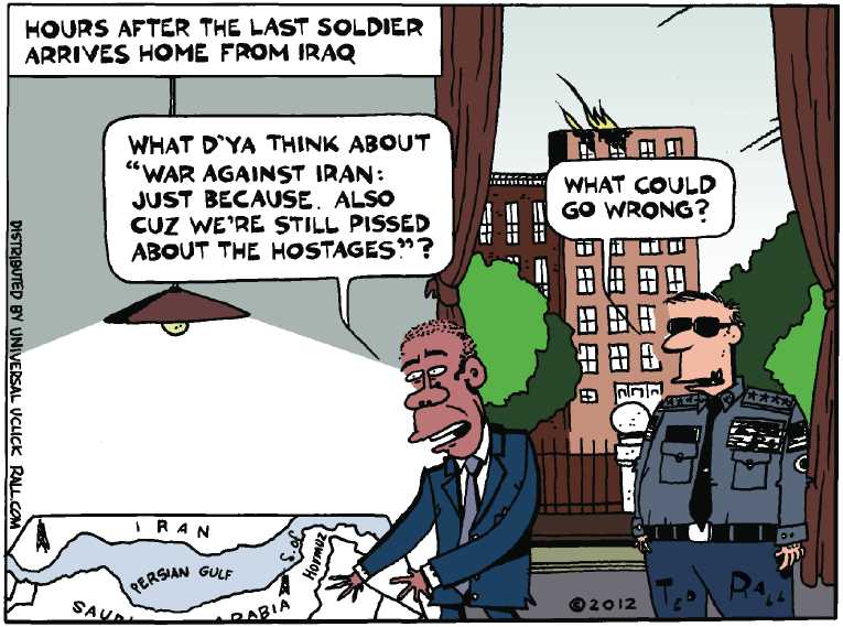 Political/Editorial Cartoon by Ted Rall on War at Home Escalates