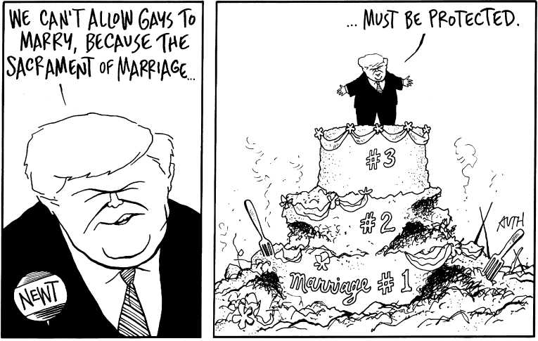 Political/Editorial Cartoon by Tony Auth, Philadelphia Inquirer on Romney Campaign Under Attack