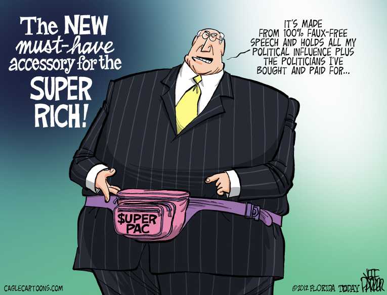 Political/Editorial Cartoon by Jeff Parker, Florida Today on “Citizens United” Ruling Being Felt